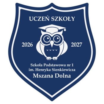 Wzór 4 tarczy szkolnej z granatowo białego laminatu grawerskiego